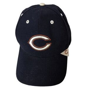 NFL Chicago Bears Baseball Cap OS Blue White Embroidered Logo Wool Blend